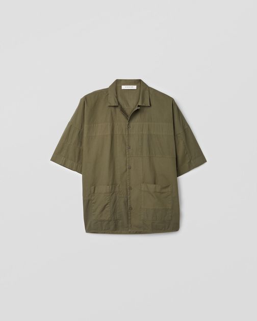 【新品】UL Short Sleeve Shirt M Slate Green Men's Short Sleeve Poplin Shirt -Premier PR202 - Direct Workwear
